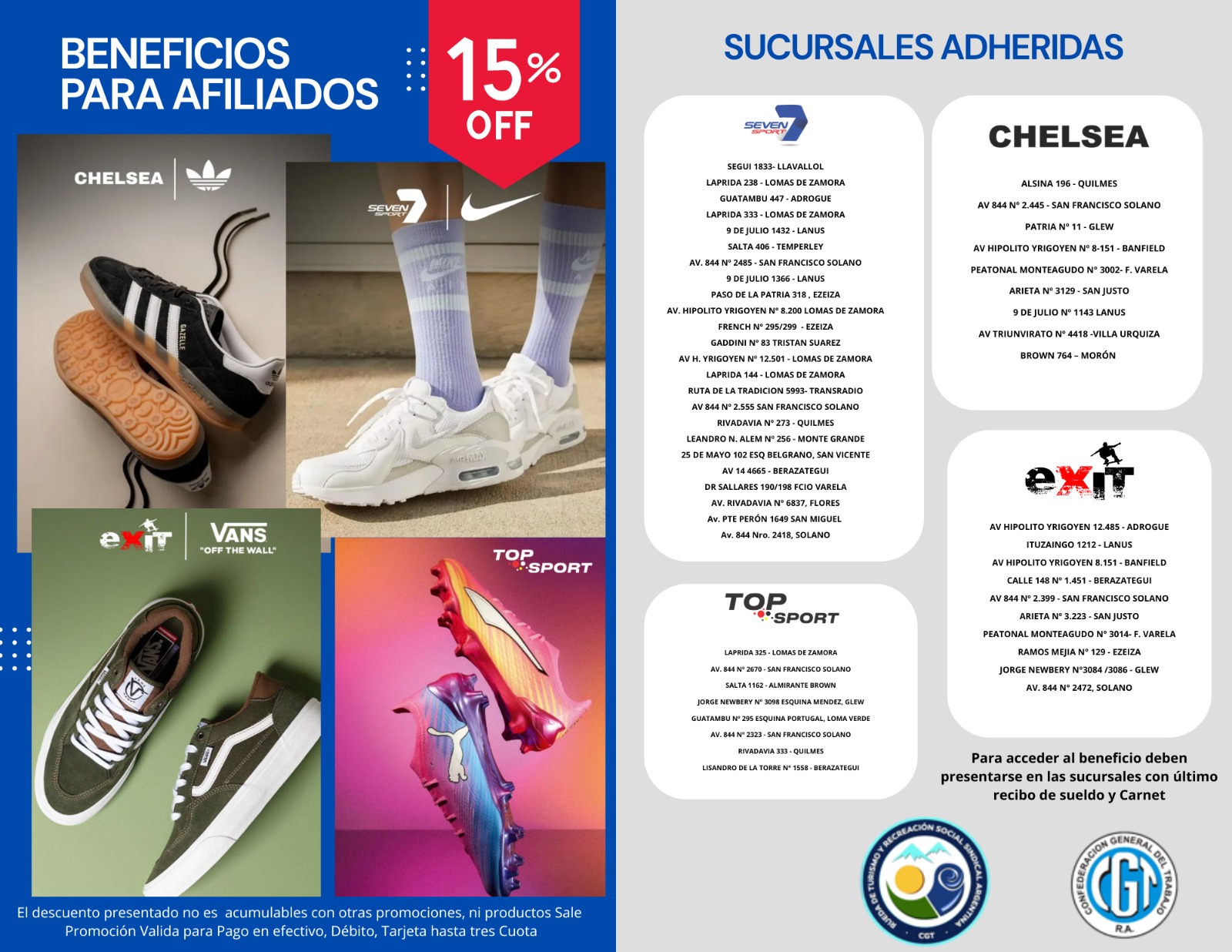 15% de descuento en indumentaria deportiva